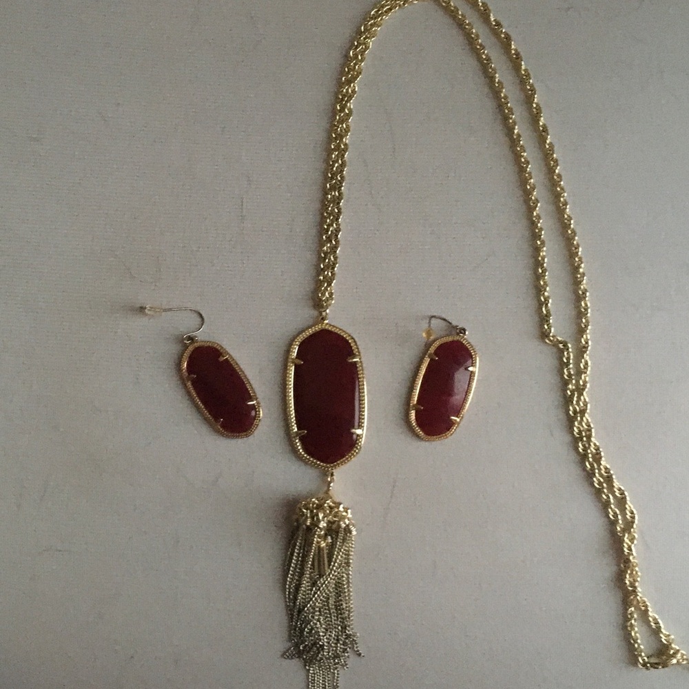 Kendra Scott Gold Necklace with Red Accents
